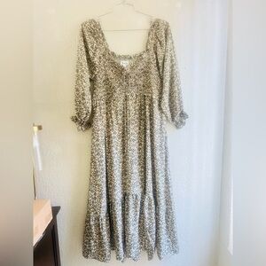 PIPER & SCOOT women’s dress floral print has pockets puffy sleeves NWT